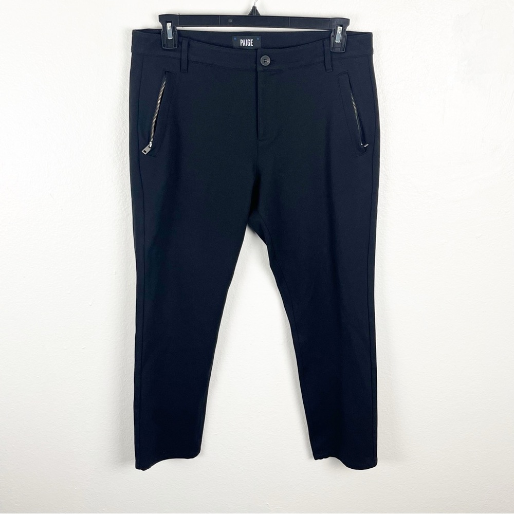 PAIGE Classic Black High Rise Straight Ankle Cropped Pant Size 32 Office Work
